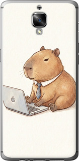 Чехол для OnePlus 3 Funny Capybara CEO Working (Разноцветный)