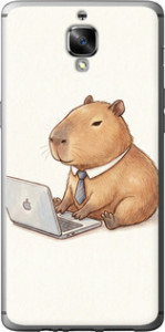 Чехол для OnePlus 3T Funny Capybara CEO Working (Разноцветный)