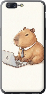 Чехол для OnePlus 5 Funny Capybara CEO Working (Разноцветный)