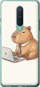 Чохол для OnePlus 8 Funny Capybara CEO Working (Різнокольоровий)