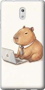 Чехол для Nokia 3 Funny Capybara CEO Working (Разноцветный)