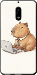 Чехол для Nokia 6 Funny Capybara CEO Working (Разноцветный)