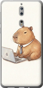 Чехол для Nokia 8 Funny Capybara CEO Working (Разноцветный)