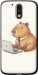 Чехол для Motorola MOTO G4 PLUS Funny Capybara CEO Working (Разноцветный)