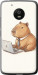 Чехол для Motorola Moto G5 Funny Capybara CEO Working (Разноцветный)