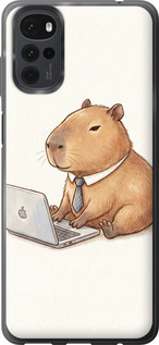 Чехол для Motorola G22 Funny Capybara CEO Working (Разноцветный)