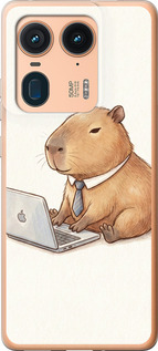 Чехол для Motorola Edge 50 Ultra Funny Capybara CEO Working (Разноцветный)