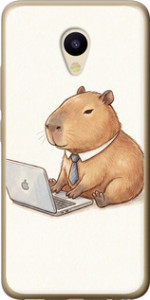 Чохол для Meizu M5 Funny Capybara CEO Working (Різнокольоровий)
