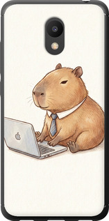 Чехол для Meizu M6 Funny Capybara CEO Working (Разноцветный)