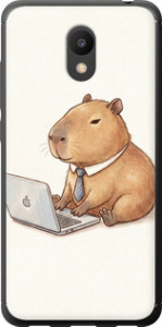 Чехол для Meizu M6 Funny Capybara CEO Working (Разноцветный)