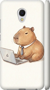 Чехол для Meizu MX6 Funny Capybara CEO Working (Разноцветный)