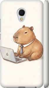 Чехол для Meizu MX6 Funny Capybara CEO Working (Разноцветный)
