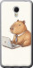 Чехол для Meizu MX6 Funny Capybara CEO Working (Разноцветный)
