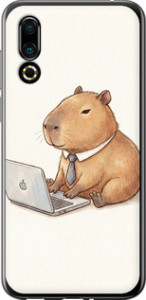 Чехол для Meizu 16S Funny Capybara CEO Working (Разноцветный)