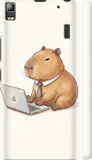 Чехол для Lenovo A7000 Funny Capybara CEO Working (Разноцветный)