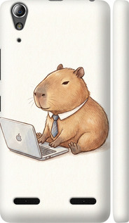 Чехол для Lenovo A6000 Funny Capybara CEO Working (Разноцветный)