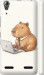 Чехол для Lenovo A6000 Funny Capybara CEO Working (Разноцветный)