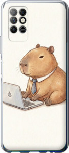 Чехол для Infinix Note 8 Funny Capybara CEO Working (Разноцветный)