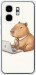 Чехол для Infinix Hot 50i Funny Capybara CEO Working (Разноцветный)