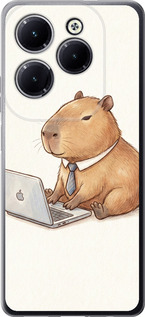 Чехол для Infinix Hot 40 Pro Funny Capybara CEO Working (Разноцветный)