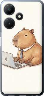 Чехол для Infinix Hot 30i Funny Capybara CEO Working (Різнокольоровий)
