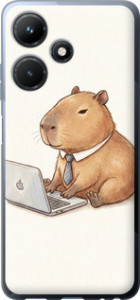 Чехол для Infinix Hot 30i Funny Capybara CEO Working (Разноцветный)