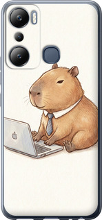 Чехол для Infinix Hot 20i Funny Capybara CEO Working (Разноцветный)