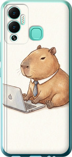 Чехол для Infinix Hot 12 Play Funny Capybara CEO Working (Разноцветный)