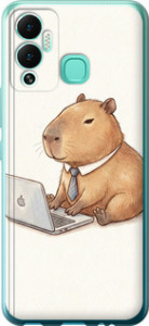 Чехол для Infinix Hot 12 Play Funny Capybara CEO Working (Разноцветный)