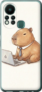 Чехол для Infinix Hot 11S Funny Capybara CEO Working (Разноцветный)