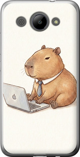 Чехол для Huawei Y3 2017 Funny Capybara CEO Working (Разноцветный)