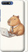 Чехол для Huawei Y6 2018 Funny Capybara CEO Working (Разноцветный)