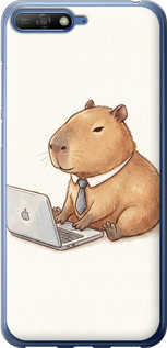 Чехол для Huawei Y6 2018 Funny Capybara CEO Working (Разноцветный)
