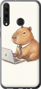 Чохол для Huawei Y6p Funny Capybara CEO Working (Різнобарвний)