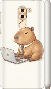 Чехол для Huawei Mate 9 Lite Funny Capybara CEO Working (Разноцветный)