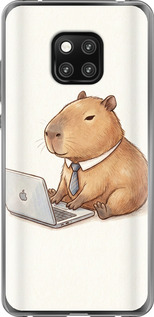Чехол для Huawei Mate 20 Pro Funny Capybara CEO Working (Разноцветный)