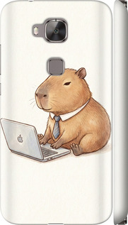 Чехол для Huawei G7 Plus Funny Capybara CEO Working (Разноцветный)