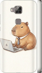 Чехол для Huawei G7 Plus Funny Capybara CEO Working (Разноцветный)