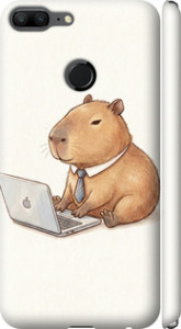 Чехол для Huawei Honor 9 Lite Funny Capybara CEO Working (Разноцветный)