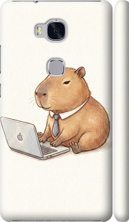 Чехол для Huawei Honor 5X Funny Capybara CEO Working (Разноцветный)