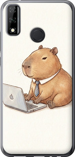 Чехол для Huawei P Smart 2020 Funny Capybara CEO Working (Разноцветный)