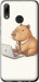 Чехол для Huawei P Smart 2019 Funny Capybara CEO Working (Разноцветный)
