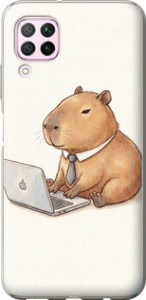 Чехол для Huawei P40 Lite Funny Capybara CEO Working (Разноцветный)
