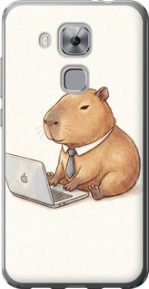 Чехол для Huawei Nova Plus Funny Capybara CEO Working (Разноцветный)
