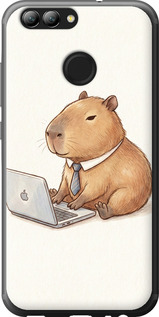 Чехол для Huawei Nova 2 Funny Capybara CEO Working (Разноцветный)