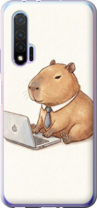 Чехол для Huawei Nova 6 Funny Capybara CEO Working (Різнокольоровий)