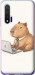 Чехол для Huawei Nova 6 Funny Capybara CEO Working (Разноцветный)