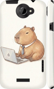 Чохол для HTC One X Funny Capybara CEO Working (Різнокольоровий)