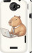 Чохол для HTC One X Funny Capybara CEO Working (Різнокольоровий)