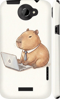 Чохол для HTC One X+ Funny Capybara CEO Working (Різнокольоровий)